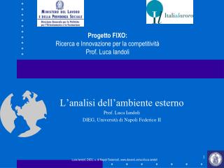 L’analisi dell’ambiente esterno Prof. Luca Iandoli DIEG, Università di Napoli Federico II