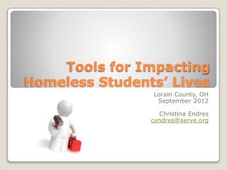 Tools for Impacting Homeless Students’ Lives