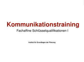 Kommunikationstraining