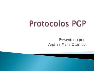 Protocolos PGP
