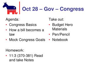 Oct 28 – Gov – Congress