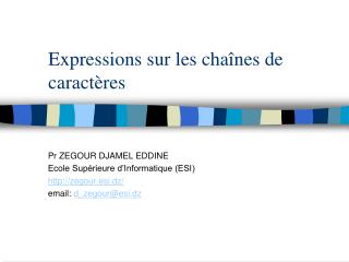 Expressions sur les chaînes de caractères