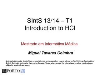 Mestrado em Informática Médica