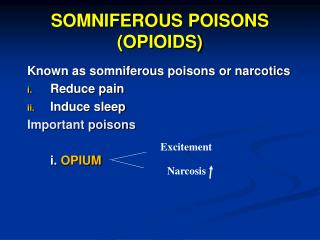 SOMNIFEROUS POISONS (OPIOIDS)