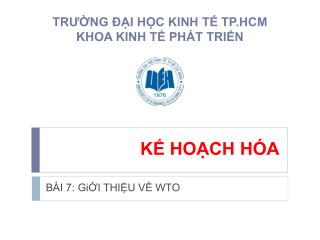 KẾ HOẠCH HÓA