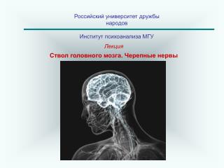 Российский университет дружбы народов Институт психоанализа МГУ