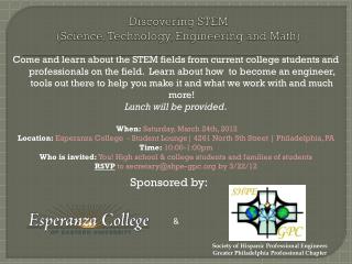 Discovering STEM (Science, Technology, Engineering and Math)