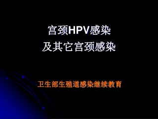 宫颈 HPV 感染 及其它宫颈感染