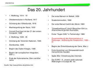 Das 20. Jahrhundert