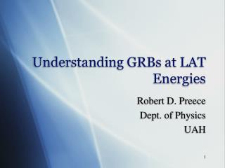 Understanding GRBs at LAT Energies