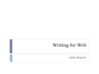 Writing for Web