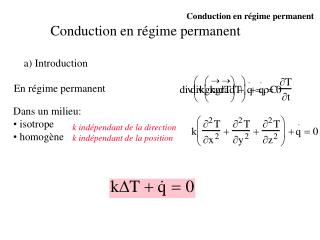 Conduction en régime permanent