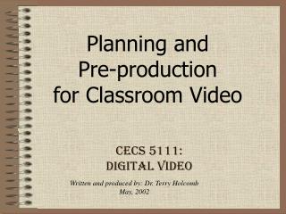 CECS 5111: Digital Video