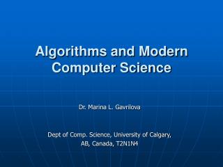 Algorithms and Modern Computer Science