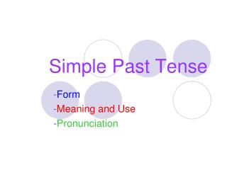 Simple Past Tense