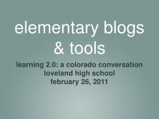 elementary blogs &amp; tools