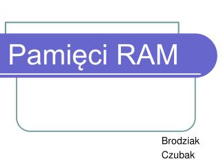 Pamięci RAM