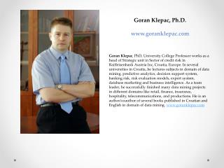 Goran Klepac, Ph.D. goranklepac