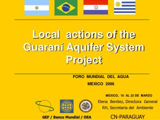 Local actions of the Guaraní Aquifer System Project