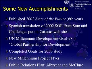 Some New Accomplishments