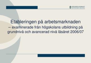 Presentationens innehåll