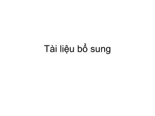 Tài liệu bổ sung