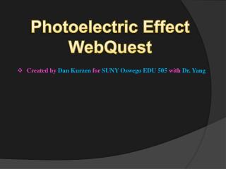 Photoelectric Effect WebQuest