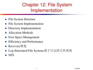 Chapter 12: File System Implementation