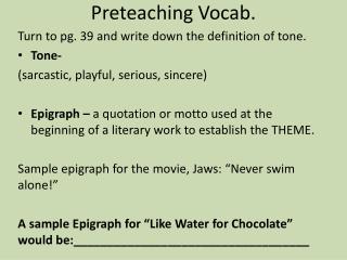 Preteaching Vocab.