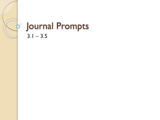 Journal Prompts