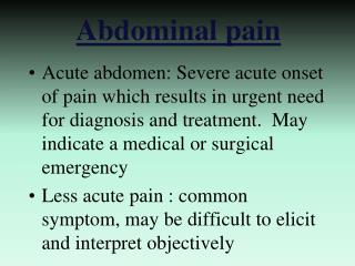 Abdominal pain