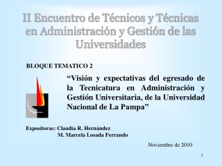 II Encuentro de Técnicos y Técnicas en Administración y Gestión de las Universidades