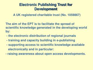 Electronic Publishing Trust for Development