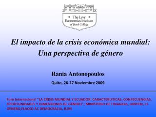 El impacto de la crisis económica mundial: Una perspectiva de género