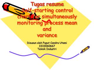 Tugas resume Self-starting control chart for simultaneously monitoring process mean and variance