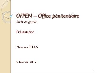 OFPEN – Office pénitentiaire