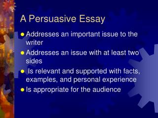 A Persuasive Essay