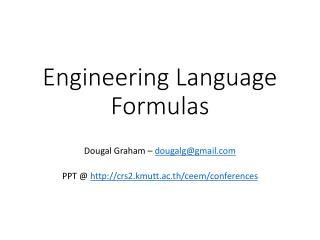 Engineering Language Formulas