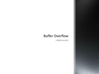 Buffer Overflow