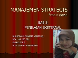 MANAJEMEN STRATEGIS Fred r. david