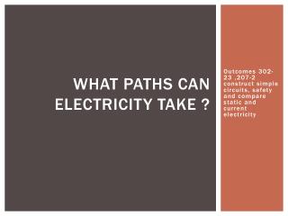 What paths can electricity take ?