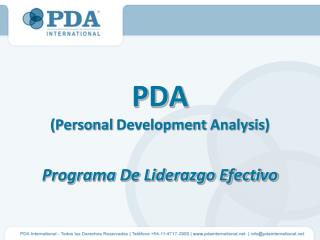 PDA (Personal Development Analysis ) Programa De Liderazgo Efectivo