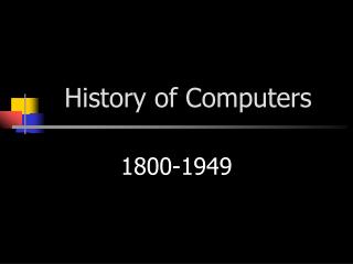 History of Computers