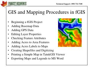 GIS and Mapping Procedures in fGIS