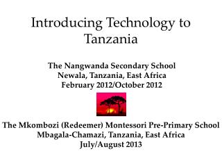 Introducing Technology to Tanzania