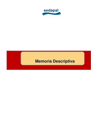 Memoria Descriptiva