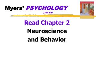 Myers’ PSYCHOLOGY 				(7th Ed)