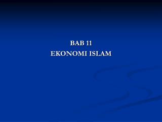 BAB 11 EKONOMI ISLAM