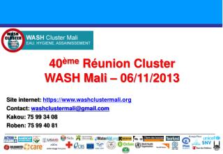 40 ème Réunion Cluster WASH Mali – 06/11/2013