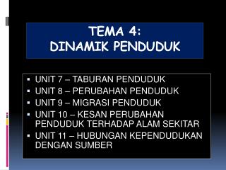 TEMA 4: DINAMIK PENDUDUK